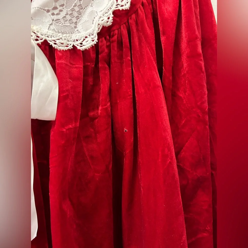 Vintage Komar SZ L Velvet Lace Bow Red - Picture 8 of 12